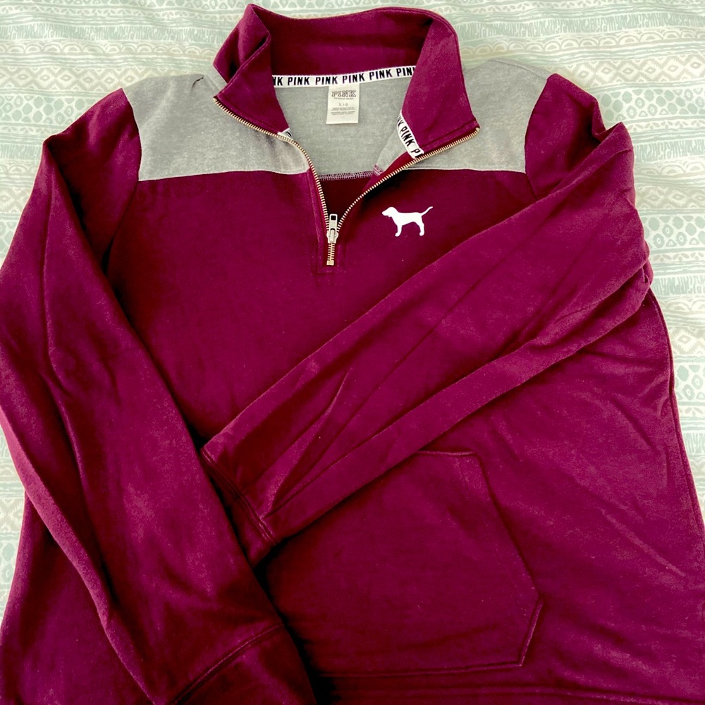 VS Pink 1/4 Zip Light Sweater